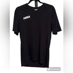 Hoka One One Waffle Print Black Shirt Sz Med